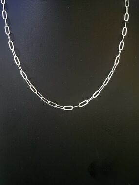 Sterling Silver Paperclip Chain Necklace - Silver